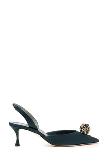 Слингбэки Kavaslli темно-зеленого цвета Manolo Blahnik