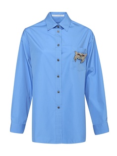 Голубая блузка с брошью Ermanno Scervino