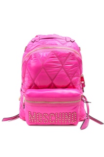 Ярко-розовый стеганый рюкзак Moschino