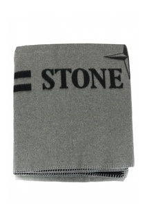 Серый плед с логотипом Stone Island