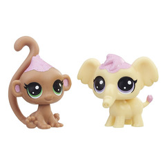 Игровой набор Littlest Pet Shop Зефирные петы Коричневый и желтый 4 см