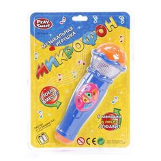 Электронный микрофон Shantou Gepai «Поем вместе» песни+алфавит, синий 20 см