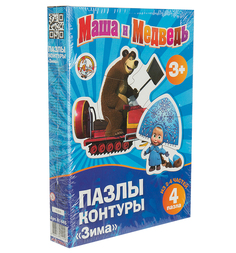 Пазл-контур Десятое Королевство Маша и Медведь. Зима