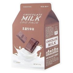 APIEU Маска тканевая с молочными протеинами и экстрактом какао Chocolate Milk One-Pack, 21 г