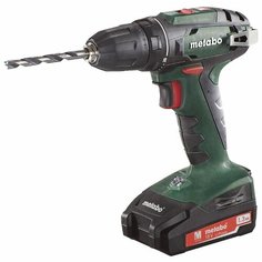 Аккумуляторная дрель-шуруповерт Metabo BS 18 10мм 1.3Ah x2 Case 48 Н·м зеленый/черный
