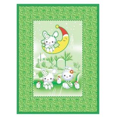 Одеяло Baby Nice D321511 100х140 см "Зайка на луне", зеленый