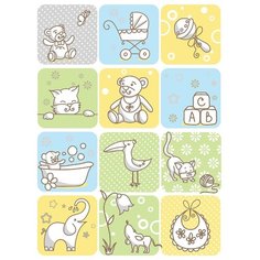 Одеяло Baby Nice D110525 85х115 см "Веселые картинки", зеленый