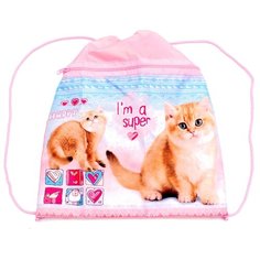Prof-Press мешок для обуви Счастливый кот (МО-5963) розовый/голубой Проф Пресс