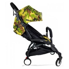 Прогулочная коляска Yoya Baby (175) (бамбук. коврик, подстак., дожд., москит., сумка-чехол, ремешок на руку, бампер регулир., удлин. спал. места тканевый) хаки/черная рама, цвет шасси: черный
