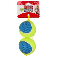 Мячик для собак KONG Ultra SqueakAir большой, 2 шт (AUT1E) желтый/синий