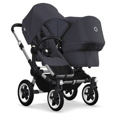 Универсальная коляска Bugaboo Donkey 2 Duo (2 в 1) Alu/Steel Blue/Steel Blue, цвет шасси: серебристый
