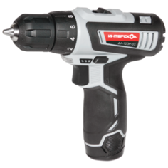 Аккумуляторная дрель-шуруповерт Интерскол ДА-12ЭР-02 534 Li-Ion 1.5 А·ч 12 В х2 кейс 30 Н·м серый/черный/красный