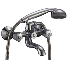 Смеситель для ванны с душем СЛАВЕН СЛ-ДВ-Е30 двухрычажный лейка в комплекте хром