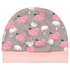 Шапка lucky child размер 36, серый/розовый/молочный