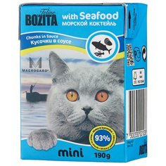 Корм для кошек Bozita MINI для здоровья кожи и шерсти, с морепродуктами 190 г