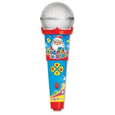 Азбукварик микрофон Пой со мной! Новогодние песенки голубой/красный