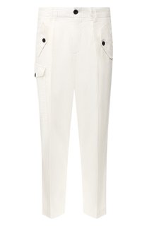 Брюки из смеси льна и хлопка Giorgio Armani