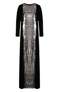 Платье-макси из смеси вискозы и шелка с контрастной отделкой Valentino