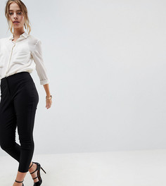 Укороченные брюки скинни с завышенной талией ASOS PETITE-Черный