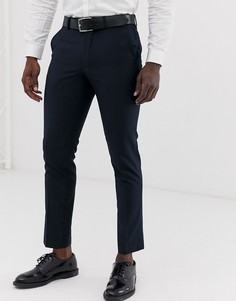 Однотонные брюки слим French Connection-Темно-синий
