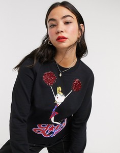 Свитшот с принтом логотипа Love Moschino-Черный