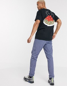 Oversized-футболка с принтом спагетти на спине New Love Club-Черный