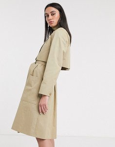 Светло-коричневый тренч с поясом Lacoste