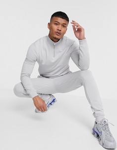 Светло-серый облегающий спортивный костюм со свитшотом ASOS DESIGN