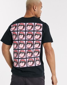 Oversized-футболка с принтом губ на спине New Love Club-Черный