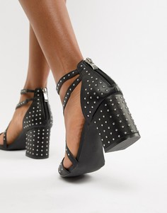 Черные босоножки на каблуке с заклепками Glamorous-Черный