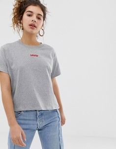 Укороченная футболка с вышитым логотипом Levis-Серый Levis®