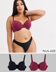 2 футболки-лифа черного и розового цвета Dorina Plus Size-Мульти