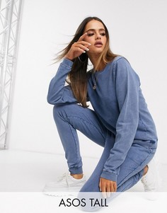 Спортивный костюм с эффектом кислотной стирки ASOS DESIGN Tall-Синий