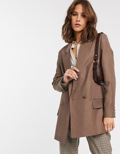 Коричневый пиджак ASOS DESIGN