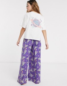 Пижама с футболкой и брюками ASOS DESIGN-Фиолетовый