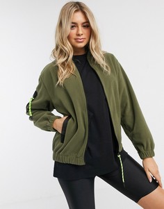 Флисовая куртка с контрастными вставками ASOS DESIGN-Кремовый