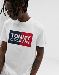 Белая классическая футболка с логотипом Tommy Jeans-Белый
