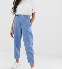 Светлые джинсы с эластичным поясом ASOS DESIGN Petite-Синий