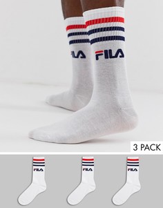 Набор из 3 пар белых носков Fila-Белый