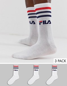 Набор из 3 пар белых носков Fila-Белый