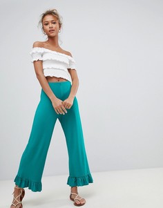 Брюки с оборками ASOS DESIGN-Зеленый