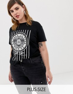 Черная футболка с принтом River Island Plus-Черный