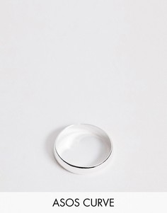 Лаконичное серебристое кольцо ASOS DESIGN Curve-Серебряный
