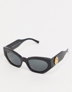 Черные солнцезащитные очки \"кошачий глаз\" Versace 0VE4376B-Черный