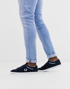 Темно-синие парусиновые кеды Fred Perry-Темно-синий