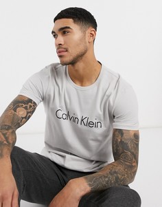 Светло-серая хлопковая футболка с логотипом Calvin Klein Comfort Cotton-Серый