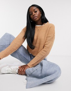 Джемпер с декоративной строчкой Brave Soul-Коричневый