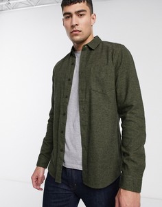 Фланелевая рубашка цвета хаки ASOS DESIGN-Зеленый