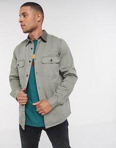 Рубашка цвета хаки с вельветовым воротником ASOS DESIGN-Зеленый