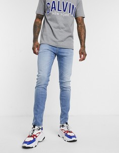 Выбеленные джинсы скинни Calvin Klein Jeans-Синий